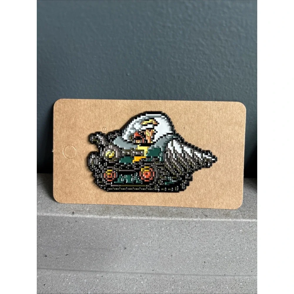 Metal Slug Drill Tank Retro Gaming Enamel Pins Pixelated Marco Drill Tank